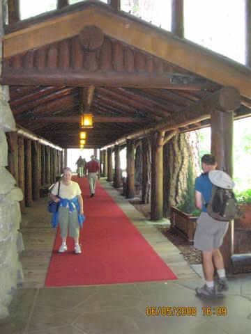 Ahwahnee Hotel entrance with Liz Photo by the Keatings, June 2008